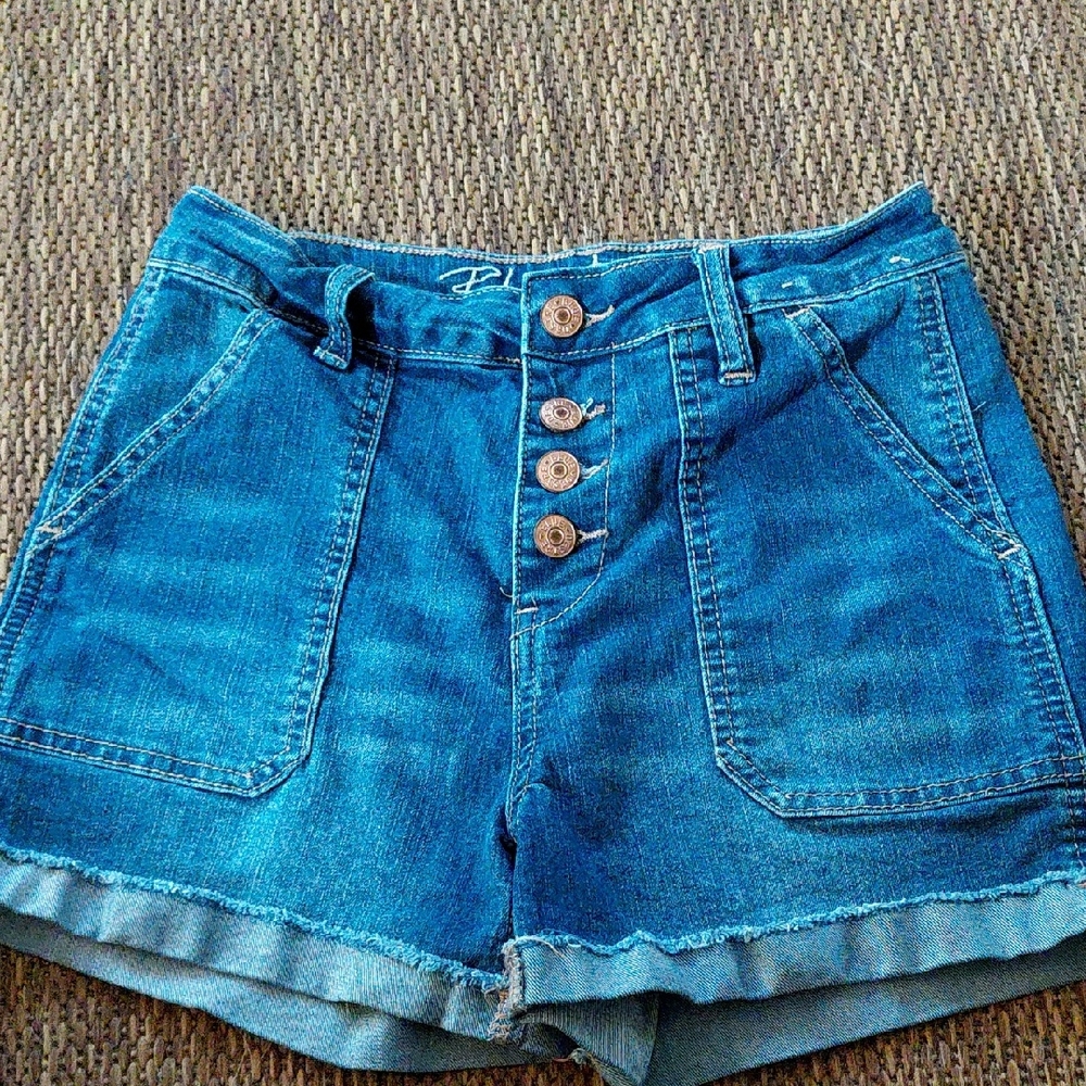 Blue Desire Button-Front Blue Denim Women’s Jean Shorts